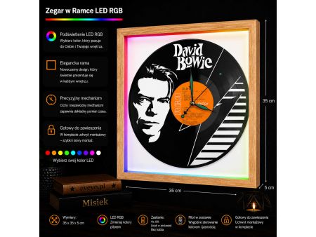 David Bowie Płyta Winylowa Zegar Ścienny Unikalna Dekoracja Dla Fanów Muzyki Rockowej I Popkultury EVEVO Z0006