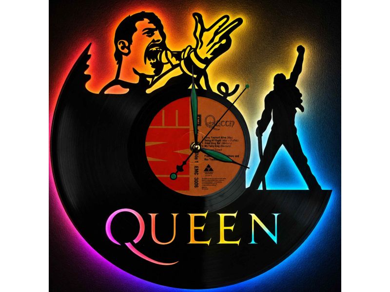 Queen Winyl Zegar Ścienny Płyta Winylowa Unikalna Dekoracja Dla Fanów Muzyki Rockowej I Popkultury EVEVO Z0011