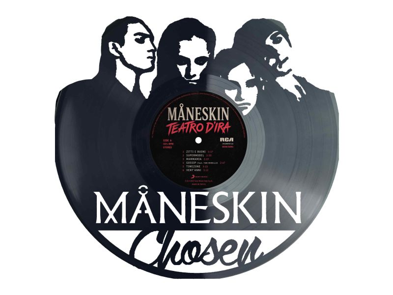 Maneskin Winyl Zegar Ścienny Płyta Winylowa Unikalna Dekoracja Dla Fanów Muzyki Prezent Upominek Gift EVEVO Z0012