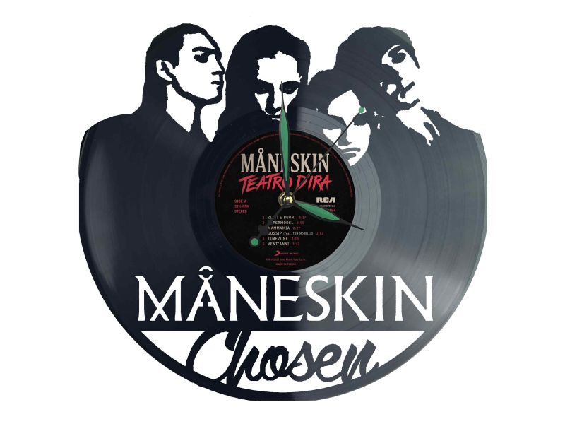 Maneskin Winyl Zegar Ścienny Płyta Winylowa Unikalna Dekoracja Dla Fanów Muzyki Prezent Upominek Gift EVEVO Z0012