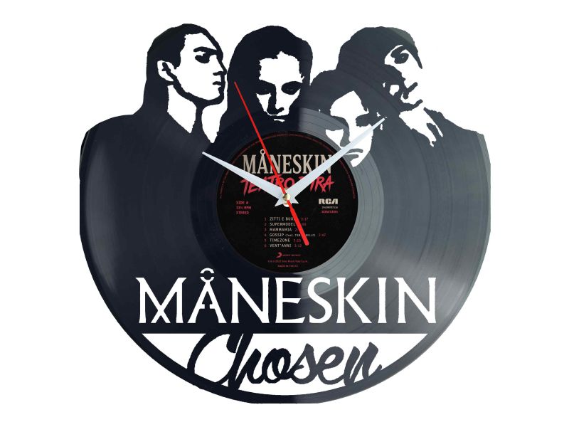 Maneskin Winyl Zegar Ścienny Płyta Winylowa Unikalna Dekoracja Dla Fanów Muzyki Prezent Upominek Gift EVEVO Z0012