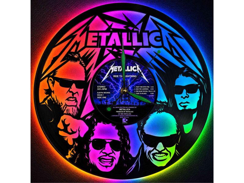 METALLICA ZEGAR ŚCIENNY DEKORACYJNY NOWOCZESNY PŁYTA WINYLOWA WINYL NA PREZENT EVEVO EVEVO.PL Z0014