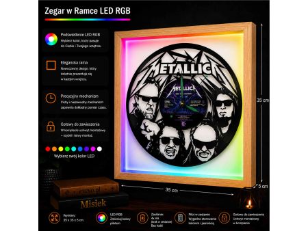 METALLICA ZEGAR ŚCIENNY DEKORACYJNY NOWOCZESNY PŁYTA WINYLOWA WINYL NA PREZENT EVEVO EVEVO.PL Z0014