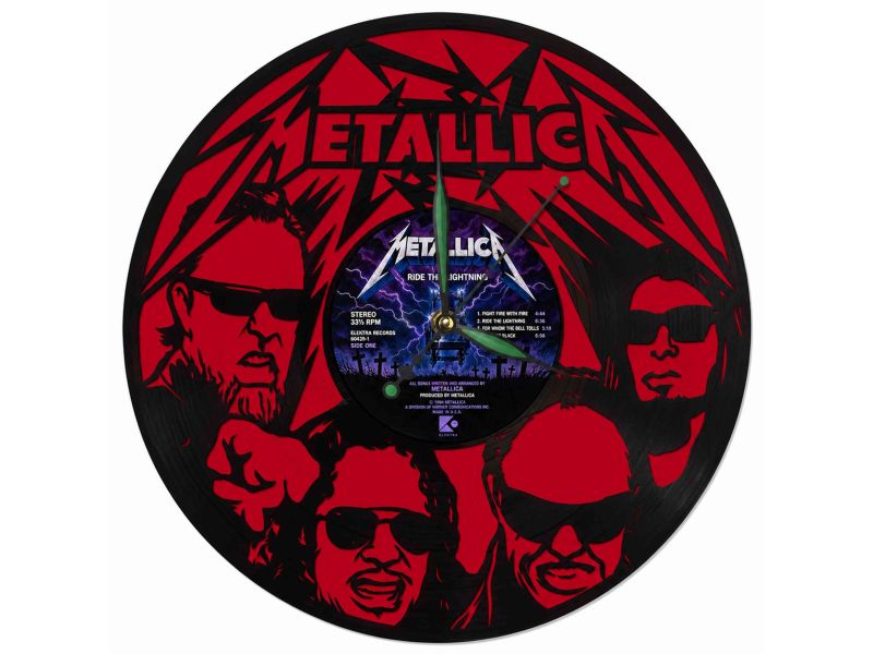 METALLICA ZEGAR ŚCIENNY DEKORACYJNY NOWOCZESNY PŁYTA WINYLOWA WINYL NA PREZENT EVEVO EVEVO.PL Z0014