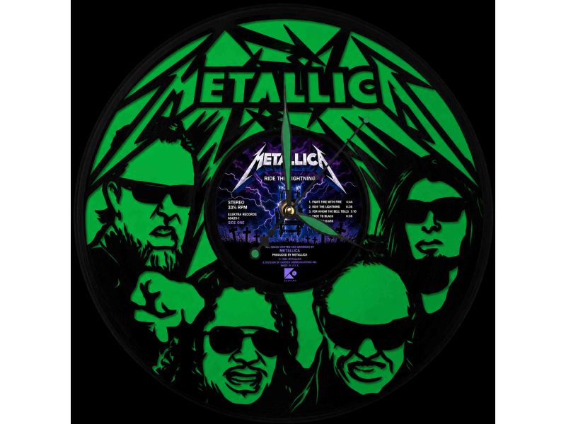 METALLICA ZEGAR ŚCIENNY DEKORACYJNY NOWOCZESNY PŁYTA WINYLOWA WINYL NA PREZENT EVEVO EVEVO.PL Z0014