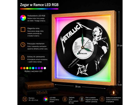 METALLICA WINYL ZEGAR ŚCIENNY PŁYTA WINYLOWA PREZENT UPOMINEK URODZINY DLA NIEJ DLA NIEGO EVEVO EVEVO.PL Z0016