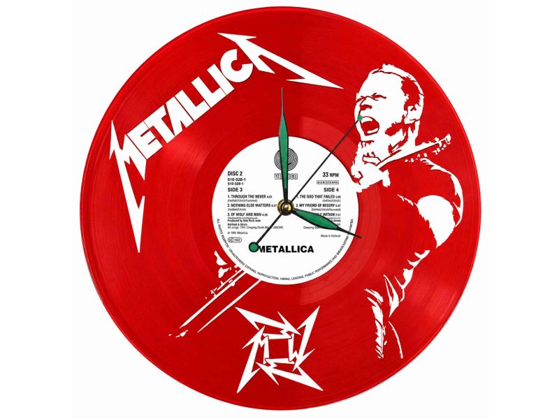 METALLICA WINYL ZEGAR ŚCIENNY PŁYTA WINYLOWA PREZENT UPOMINEK URODZINY DLA NIEJ DLA NIEGO EVEVO EVEVO.PL Z0016