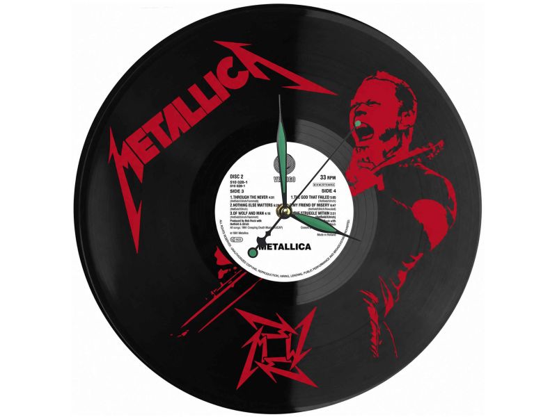 METALLICA WINYL ZEGAR ŚCIENNY PŁYTA WINYLOWA PREZENT UPOMINEK URODZINY DLA NIEJ DLA NIEGO EVEVO EVEVO.PL Z0016