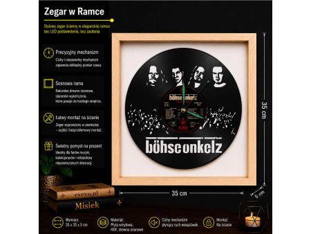Böhse Onkelz Winyl Zegar Ścienny Płyta Winylowa Nowoczesny Dekoracyjny Na Prezent Urodziny Z0019
