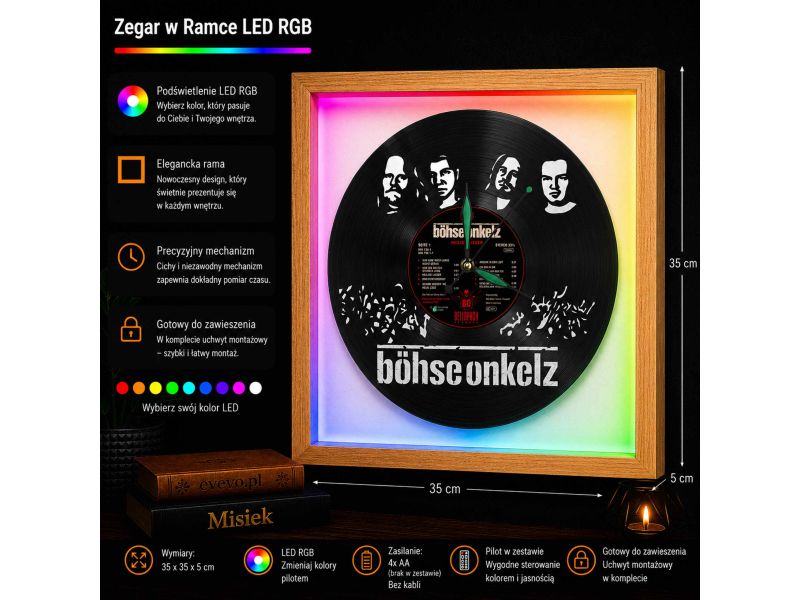 Böhse Onkelz Winyl Zegar Ścienny Płyta Winylowa Nowoczesny Dekoracyjny Na Prezent Urodziny Z0019