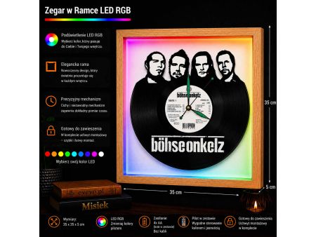 BOHSE ONKELZ WINYL ZEGAR ŚCIENNY PŁYTA WINYLOWA PREZENT UPOMINEK URODZINY DLA NIEJ DLA NIEGO EVEVO EVEVO.PL Z0017