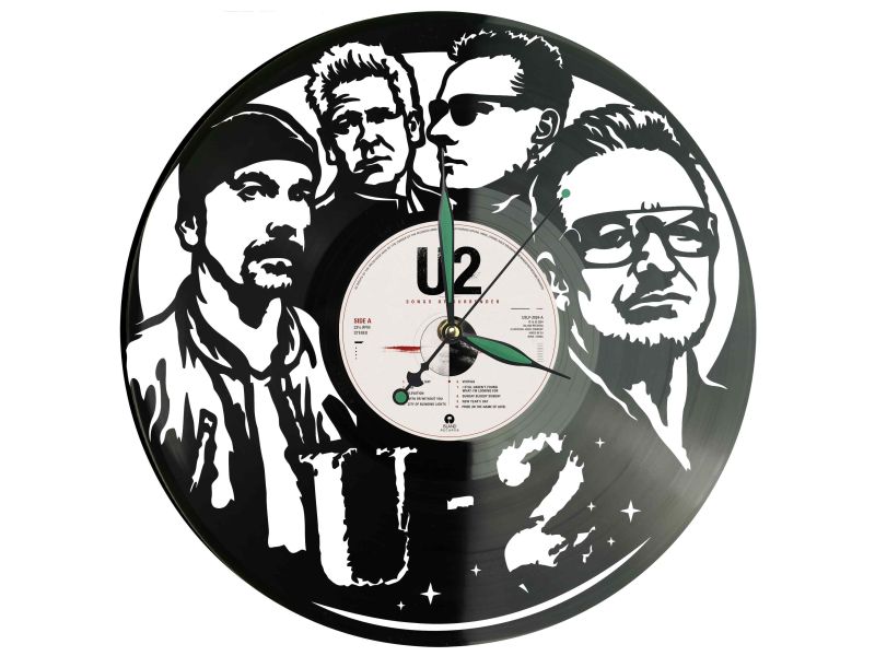 U2 Winyl Zegar Ścienny Płyta Winylowa Unikalna Dekoracja Dla Fanów Muzyki Prezent Upominek Gift EVEVO Z0025