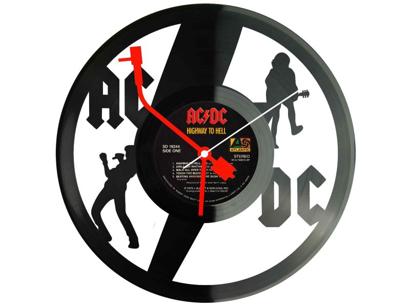 AC/DC ACDC Winyl Zegar Ścienny Płyta Winylowa Unikalna Dekoracja Dla Fanów Muzyki Prezent Upominek Gift EVEVO Z0026