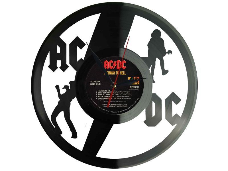 AC/DC ACDC Winyl Zegar Ścienny Płyta Winylowa Unikalna Dekoracja Dla Fanów Muzyki Prezent Upominek Gift EVEVO Z0026