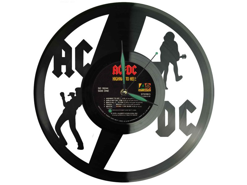 AC/DC ACDC Winyl Zegar Ścienny Płyta Winylowa Unikalna Dekoracja Dla Fanów Muzyki Prezent Upominek Gift EVEVO Z0026