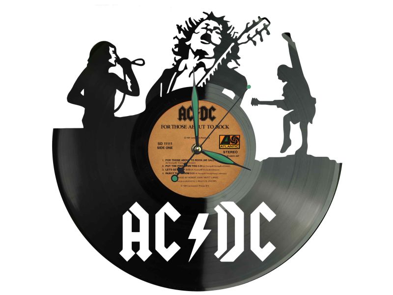 AC/DC ACDC Winyl Zegar Ścienny Płyta Winylowa Unikalna Dekoracja Dla Fanów Muzyki Prezent Upominek Gift EVEVO Z0028