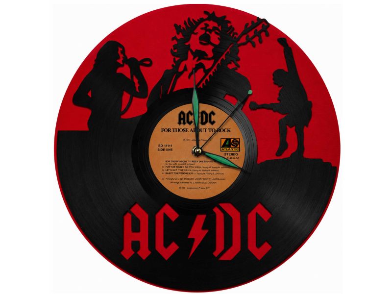 AC/DC ACDC Winyl Zegar Ścienny Płyta Winylowa Unikalna Dekoracja Dla Fanów Muzyki Prezent Upominek Gift EVEVO Z0028