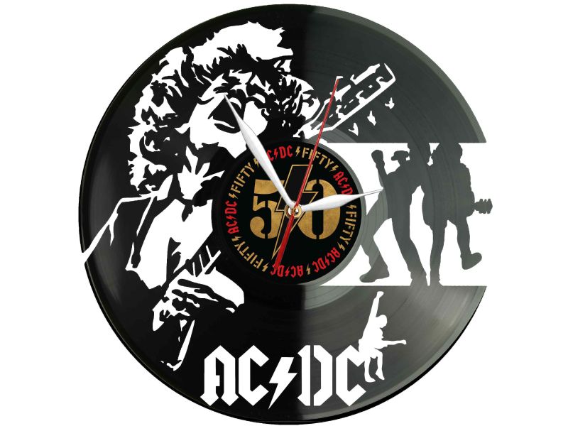 AC/DC AC-DC Winyl Zegar Ścienny Płyta Winylowa Unikalna Dekoracja Dla Fanów Muzyki Prezent Upominek Gift EVEVO Z0032