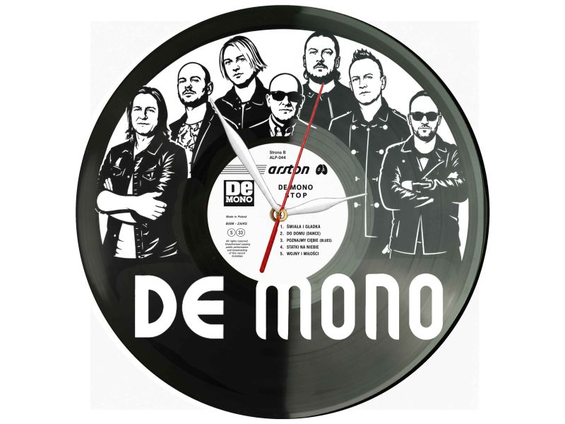 De Mono Winyl Zegar Ścienny Płyta Winylowa Unikalna Dekoracja Dla Fanów Muzyki Prezent Upominek Gift EVEVO Z0040