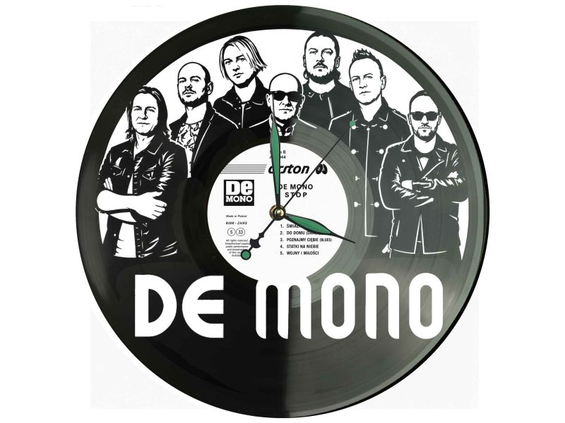 De Mono Winyl Zegar Ścienny Płyta Winylowa Unikalna Dekoracja Dla Fanów Muzyki Prezent Upominek Gift EVEVO Z0040