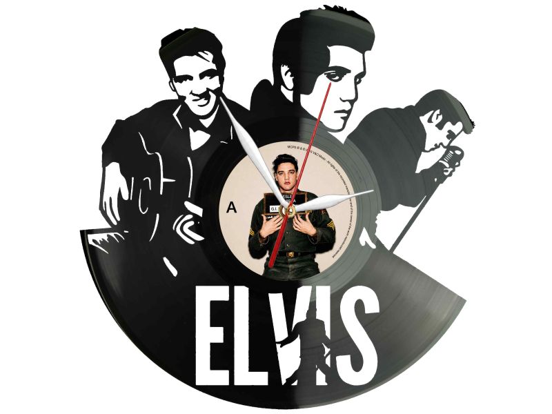 Elvis Presley Winyl Zegar Ścienny Płyta Winylowa Unikalna Dekoracja Dla Fanów Muzyki Prezent Upominek Gift EVEVO Z0045