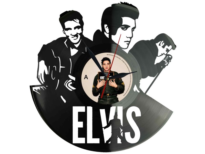 Elvis Presley Winyl Zegar Ścienny Płyta Winylowa Unikalna Dekoracja Dla Fanów Muzyki Prezent Upominek Gift EVEVO Z0045