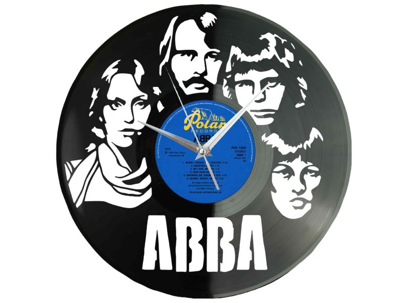 ABBA Winyl Zegar Ścienny Płyta Winylowa Unikalna Dekoracja Dla Fanów Muzyki Prezent Upominek Gift EVEVO Z0051