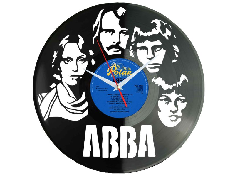 ABBA Winyl Zegar Ścienny Płyta Winylowa Unikalna Dekoracja Dla Fanów Muzyki Prezent Upominek Gift EVEVO Z0051
