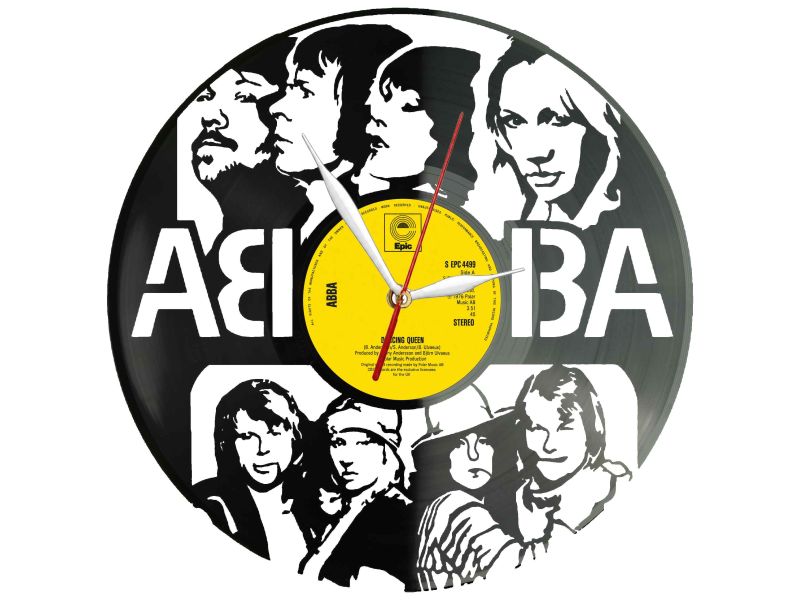 ABBA Winyl Zegar Ścienny Płyta Winylowa Unikalna Dekoracja Dla Fanów Muzyki Prezent Upominek Gift EVEVO Z0052