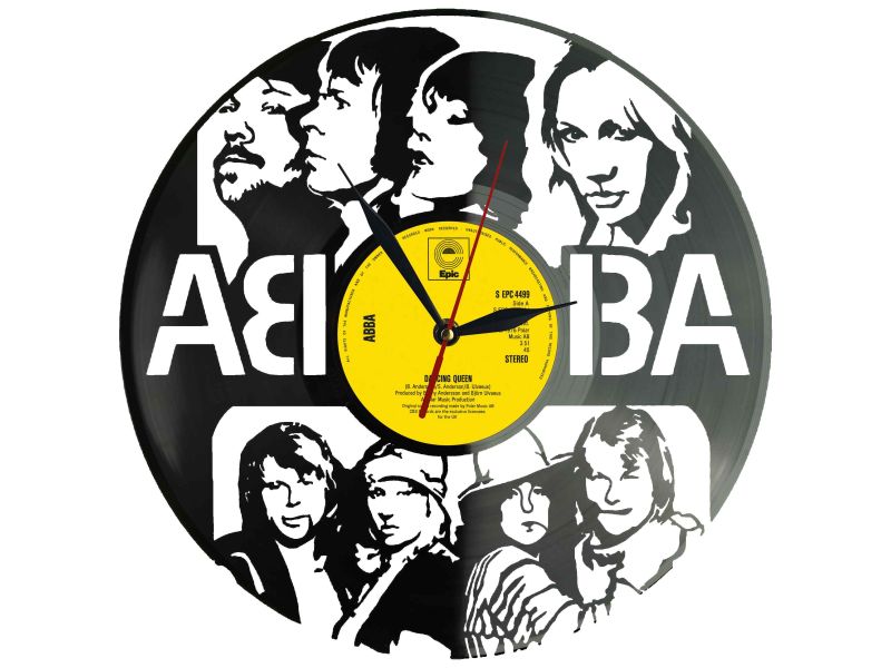 ABBA Winyl Zegar Ścienny Płyta Winylowa Unikalna Dekoracja Dla Fanów Muzyki Prezent Upominek Gift EVEVO Z0052