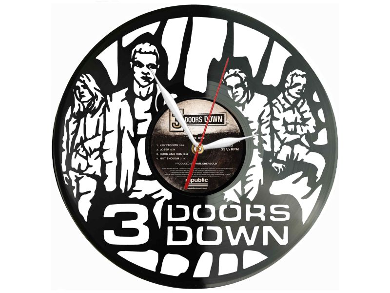 3 Doors Down Winyl Zegar Ścienny Płyta Winylowa Unikalna Dekoracja Dla Fanów Muzyki Prezent Upominek Gift EVEVO Z0056