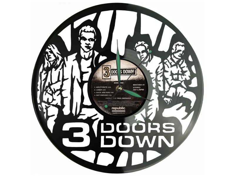 3 Doors Down Winyl Zegar Ścienny Płyta Winylowa Unikalna Dekoracja Dla Fanów Muzyki Prezent Upominek Gift EVEVO Z0056