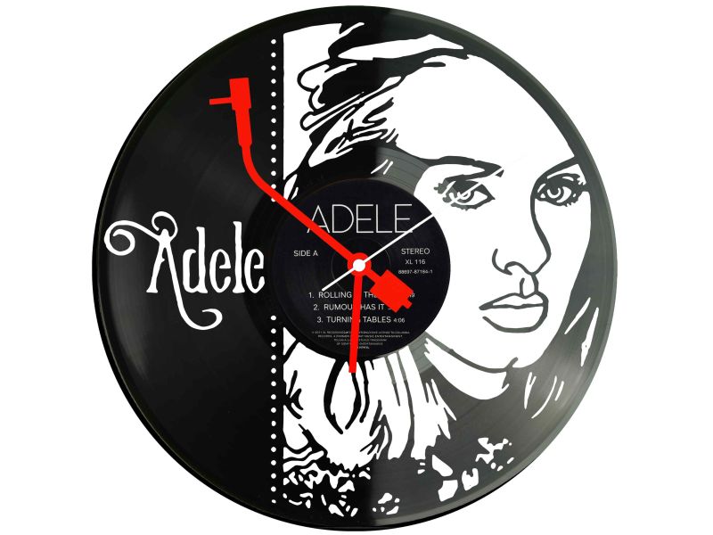 Adele Winyl Zegar Ścienny Płyta Winylowa Unikalna Dekoracja Dla Fanów Muzyki Prezent Upominek Gift EVEVO Z0061