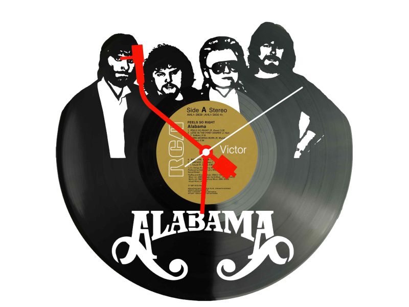 Alabama Winyl Zegar Ścienny Płyta Winylowa Unikalna Dekoracja Dla Fanów Muzyki Prezent Upominek Gift EVEVO Z0062
