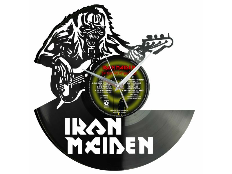 Iron Maiden Winyl Zegar Ścienny Płyta Winylowa Unikalna Dekoracja Dla Fanów Muzyki Prezent Upominek Gift EVEVO Z0069