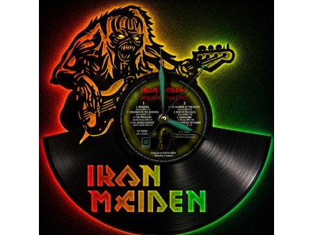 Iron Maiden Winyl Zegar Ścienny Płyta Winylowa Unikalna Dekoracja Dla Fanów Muzyki Prezent Upominek Gift EVEVO Z0069
