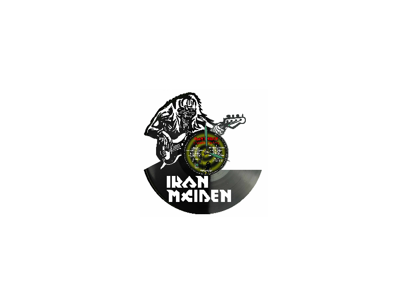 Iron Maiden Winyl Zegar Ścienny Płyta Winylowa Unikalna Dekoracja Dla Fanów Muzyki Prezent Upominek Gift EVEVO Z0069