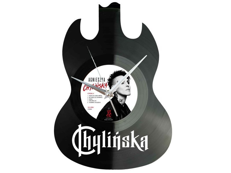 Agnieszka Chylińska Winyl Zegar Ścienny Płyta Winylowa Unikalna Dekoracja Dla Fanów Muzyki Prezent Upominek Gift EVEVO Z0070