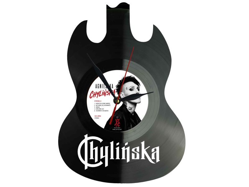 Agnieszka Chylińska Winyl Zegar Ścienny Płyta Winylowa Unikalna Dekoracja Dla Fanów Muzyki Prezent Upominek Gift EVEVO Z0070