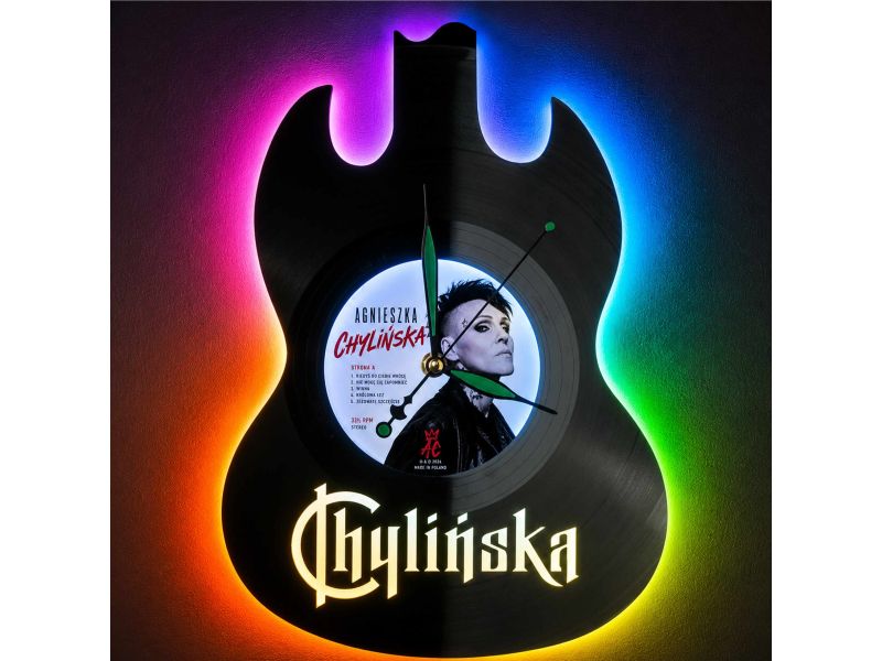 Agnieszka Chylińska Winyl Zegar Ścienny Płyta Winylowa Unikalna Dekoracja Dla Fanów Muzyki Prezent Upominek Gift EVEVO Z0070