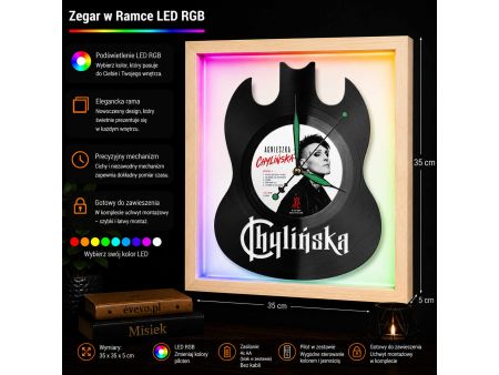 Agnieszka Chylińska Winyl Zegar Ścienny Płyta Winylowa Unikalna Dekoracja Dla Fanów Muzyki Prezent Upominek Gift EVEVO Z0070