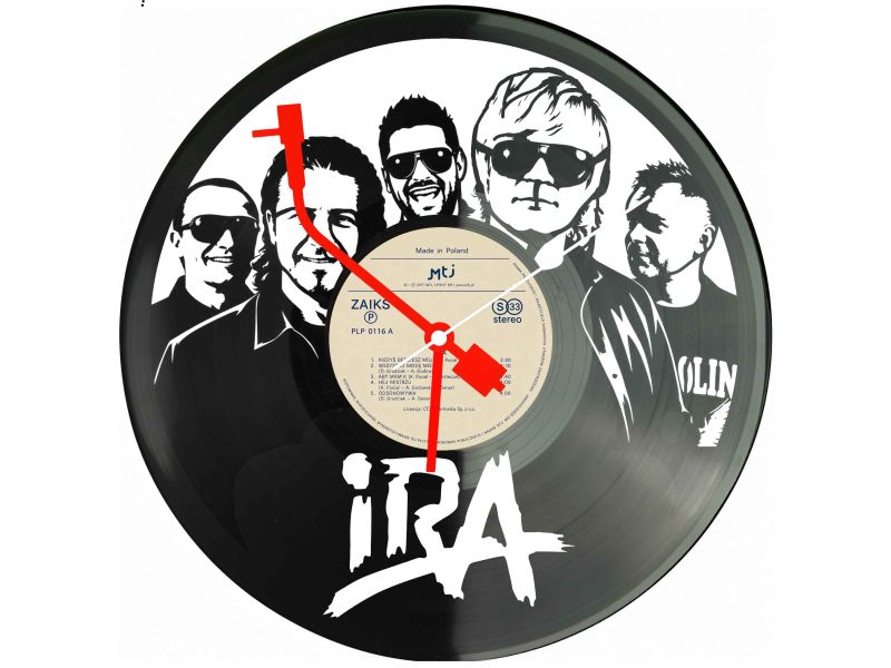 IRA Winyl Zegar Ścienny Płyta Winylowa Unikalna Dekoracja Dla Fanów Muzyki Prezent Upominek Gift EVEVO Z0075