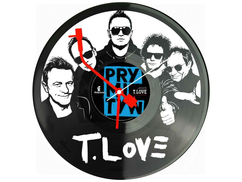 T.Love Winyl Zegar Ścienny Płyta Winylowa Unikalna Dekoracja Dla Fanów Muzyki Prezent Upominek Gift EVEVO Z0076