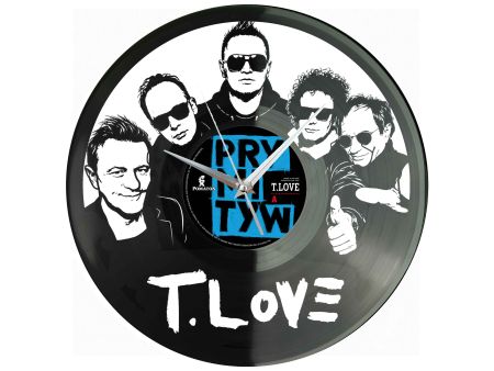 T.Love Winyl Zegar Ścienny Płyta Winylowa Unikalna Dekoracja Dla Fanów Muzyki Prezent Upominek Gift EVEVO Z0076