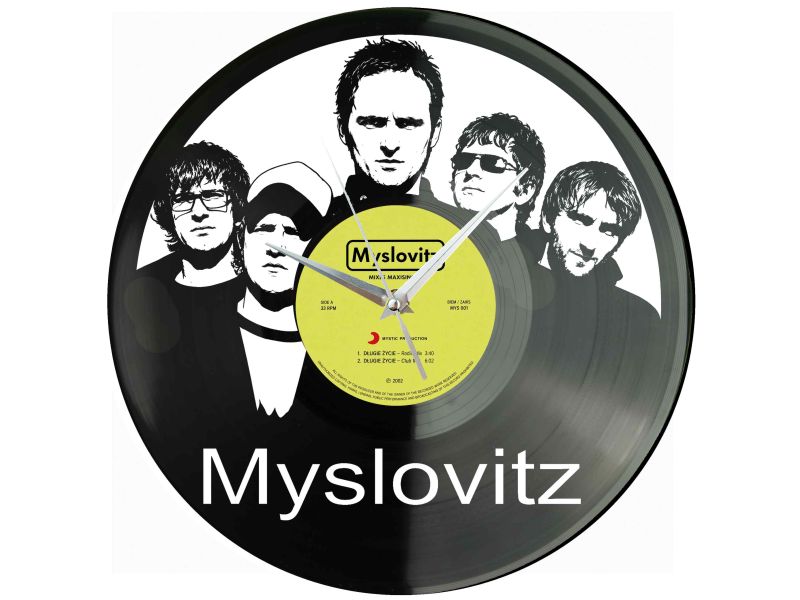 Myslovitz Winyl Zegar Ścienny Płyta Winylowa Unikalna Dekoracja Dla Fanów Muzyki Prezent Upominek Gift EVEVO Z0078