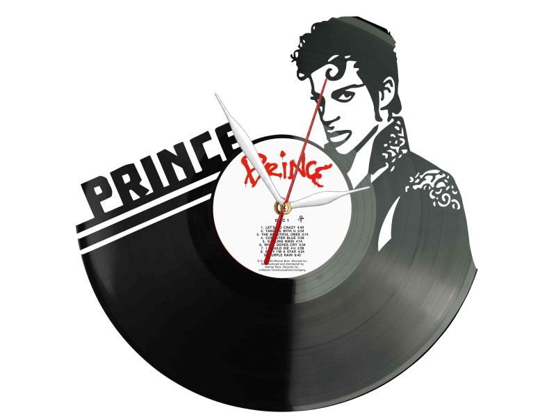 Prince Winyl Zegar Ścienny Płyta Winylowa Unikalna Dekoracja Dla Fanów Muzyki Prezent Upominek Gift EVEVO Z0080