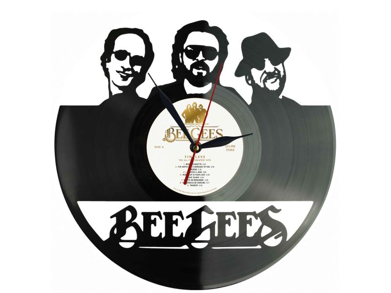 Bee Gees Winyl Zegar Ścienny Płyta Winylowa Unikalna Dekoracja Dla Fanów Muzyki Prezent Upominek Gift EVEVO Z0086