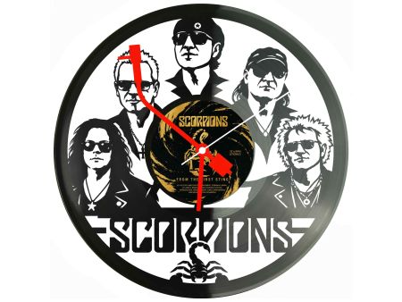 Scorpions Winyl Zegar Ścienny Płyta Winylowa Unikalna Dekoracja Dla Fanów Muzyki Prezent Upominek Gift EVEVO Z0088