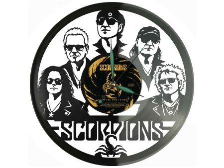 Scorpions Winyl Zegar Ścienny Płyta Winylowa Unikalna Dekoracja Dla Fanów Muzyki Prezent Upominek Gift EVEVO Z0088