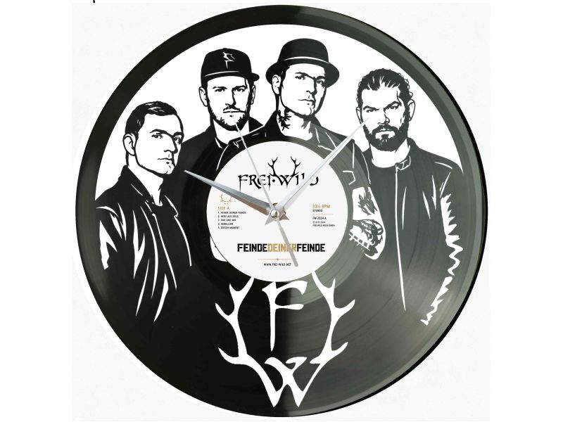 Frei.Wild Winyl Zegar Ścienny Płyta Winylowa Unikalna Dekoracja Dla Fanów Muzyki Prezent Upominek Gift EVEVO Z0089